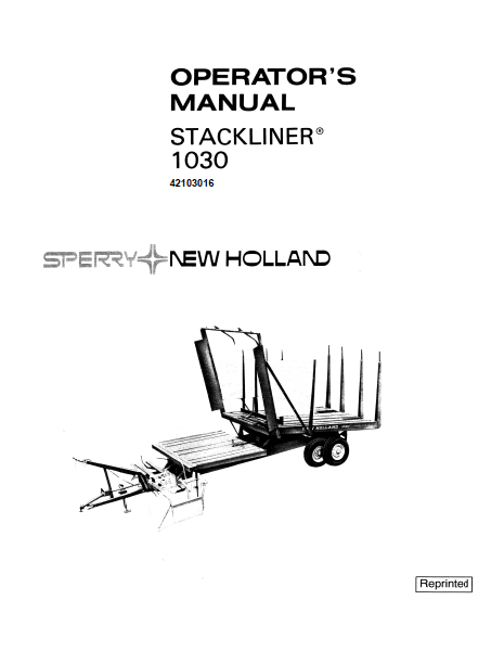 New Holland 1030 Stackliner Manual | Farm Manuals Fast