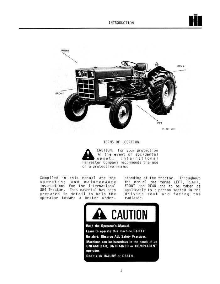 International 384 Tractor Manual | Farm Manuals Fast