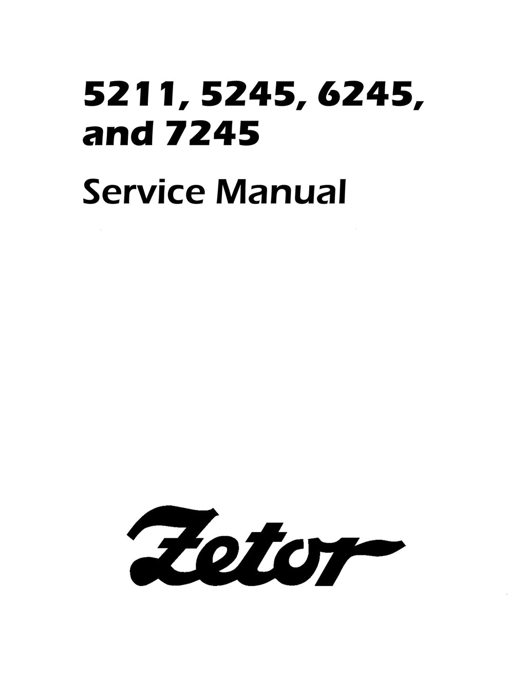 Zetor 5211, 5245, 6245, and 7245 Tractor - Service Manual | Farm