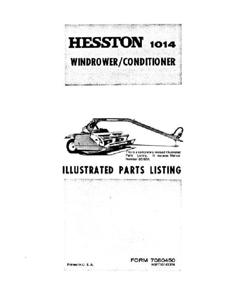 hesston 1014 look up parts by numbers