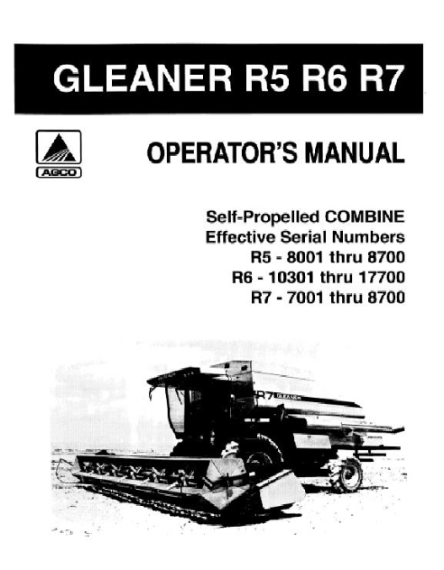 gleaner combine serial numbers