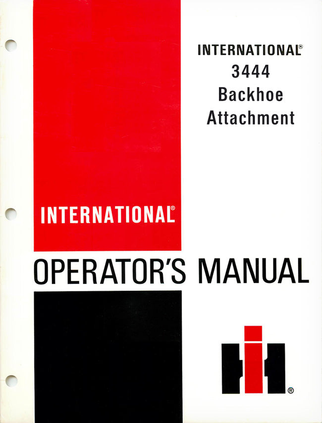 international 3444 tractor backhoe manual