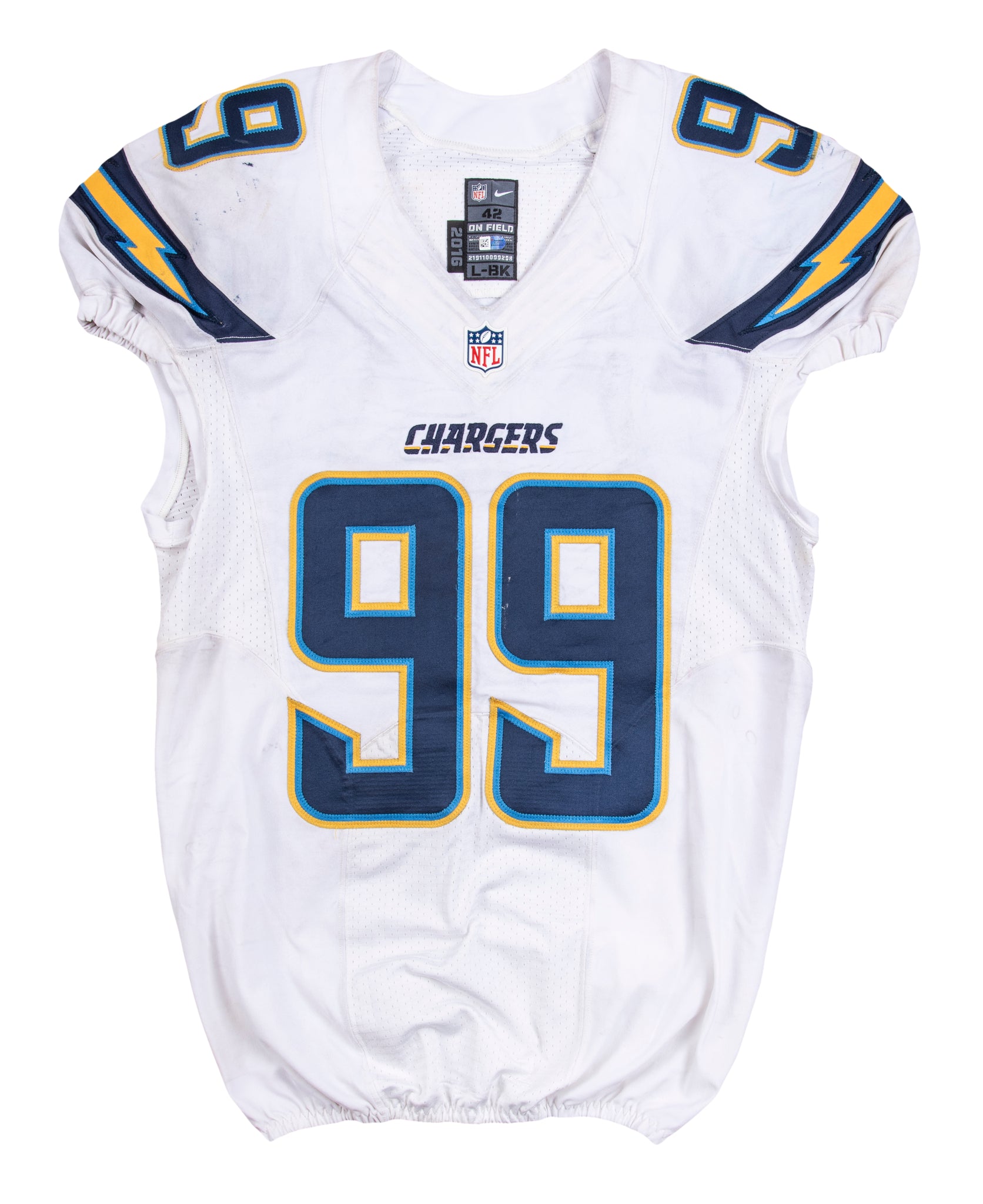 2007 SAN DIEGO CHARGERS GATES #85 REEBOK ON FIELD JERSEY (AWAY) XXL