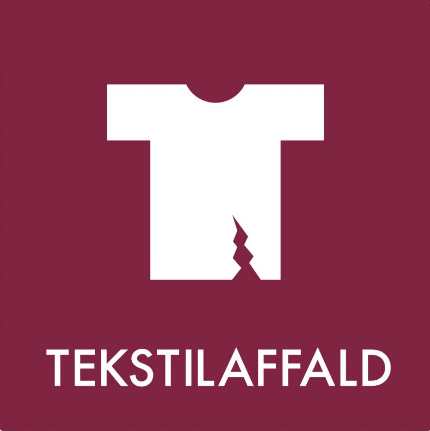 Tekstilaffald- Klistermærke til affaldssortering