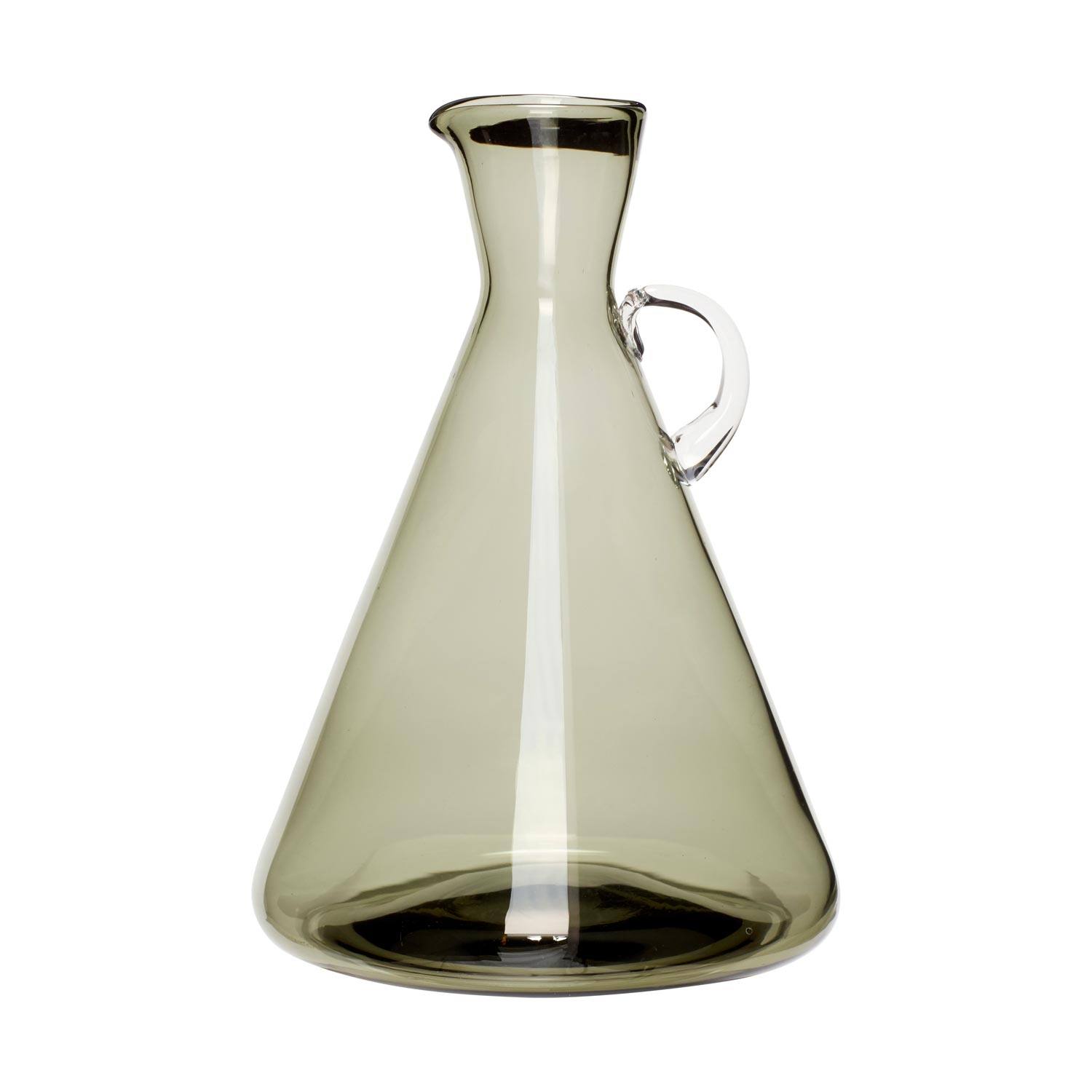 Billede af Vase m/hank, glas, grøn, large