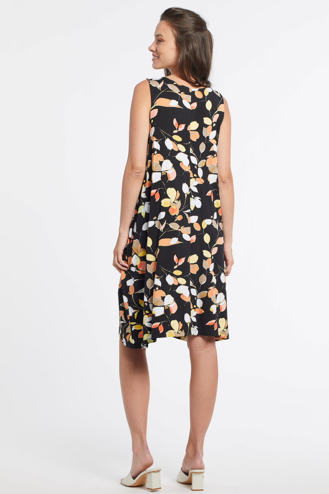 Great Print Flair Dress With Front Tie