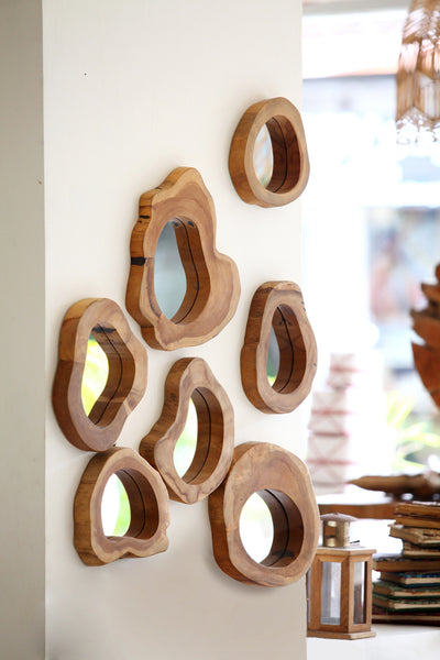 Natural Wood Slice Mirrors - New Product