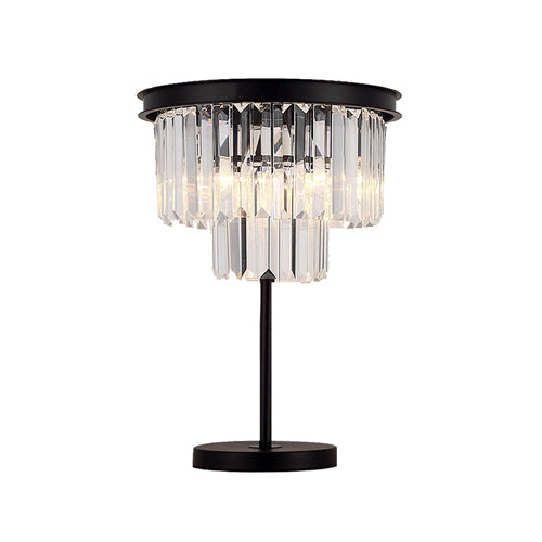 Giselle Glam Crystal Table Lamp in Black, 22 inches