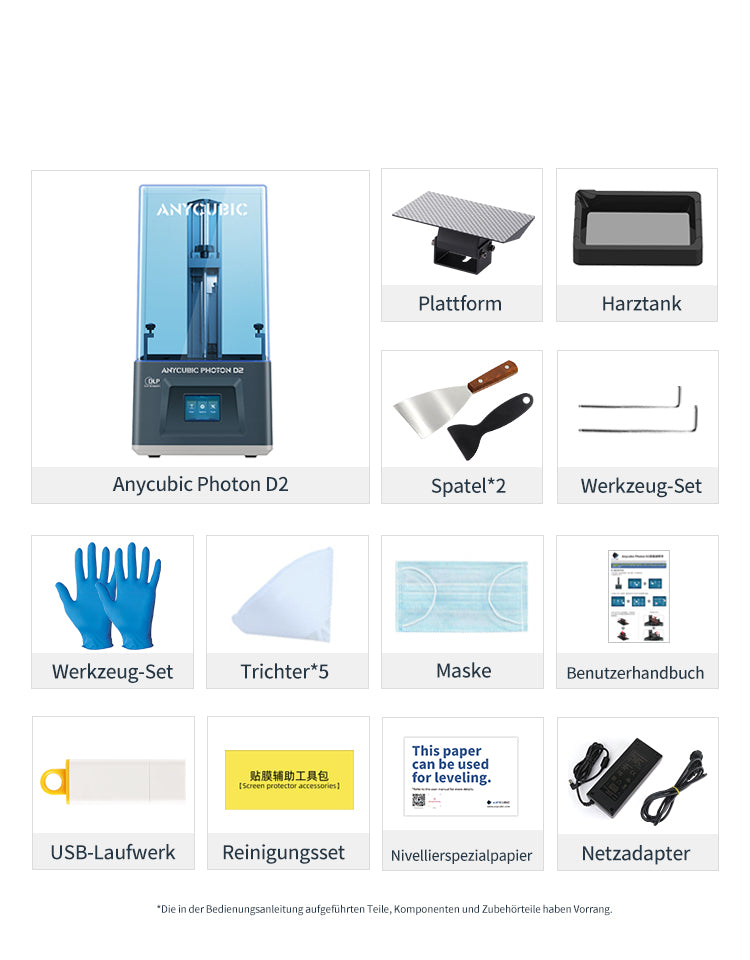 Anycubic Photon D2 - In The Box