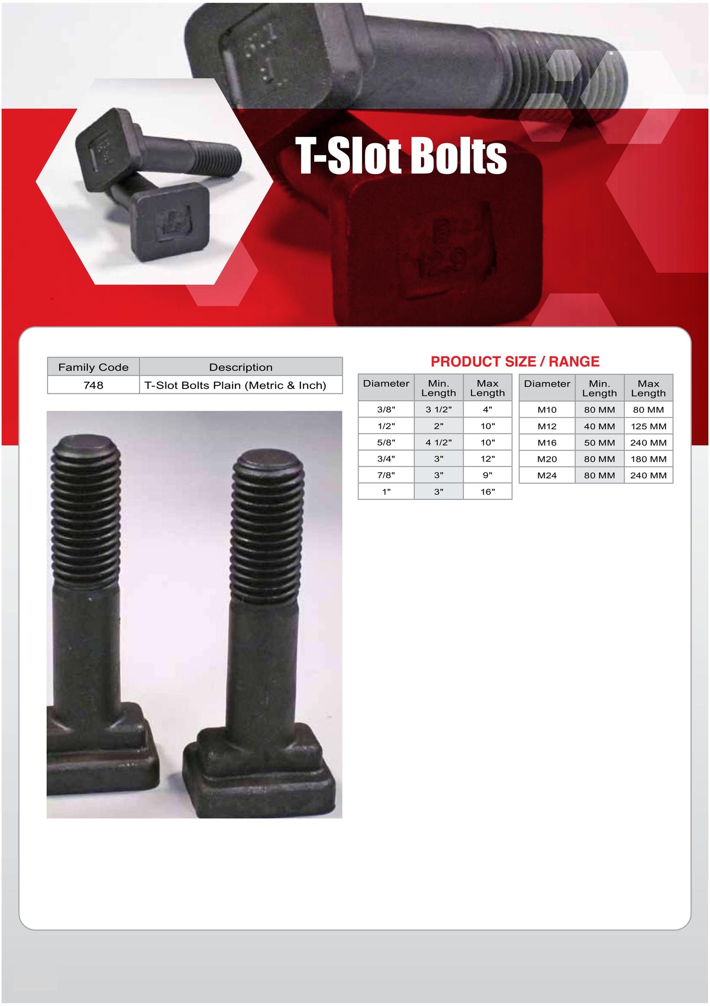 T-Slot Bolts