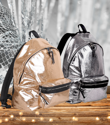 The Napoli Gold and Silver Backpack Classic Sparkle Styles