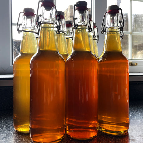 Bottles of honey rum