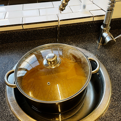 cooling the wort in cold water