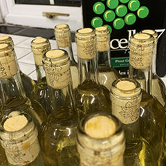 Wine bottles corked