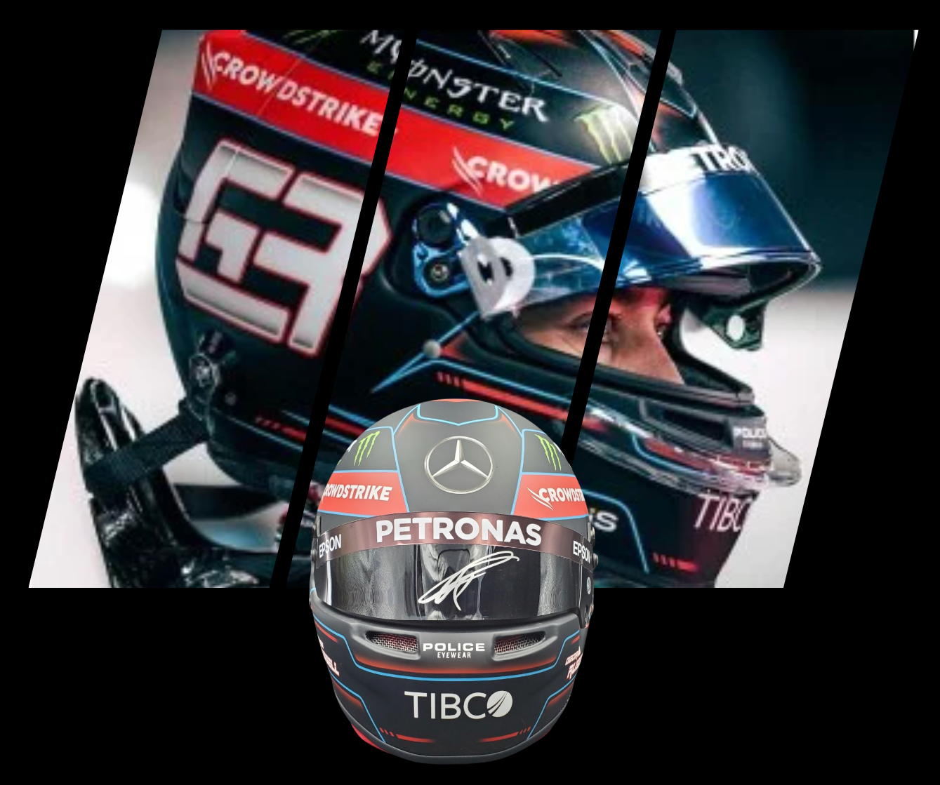 George Russell Signed Helmet 2023 Tribute Full Scale 1:1 AS-03047