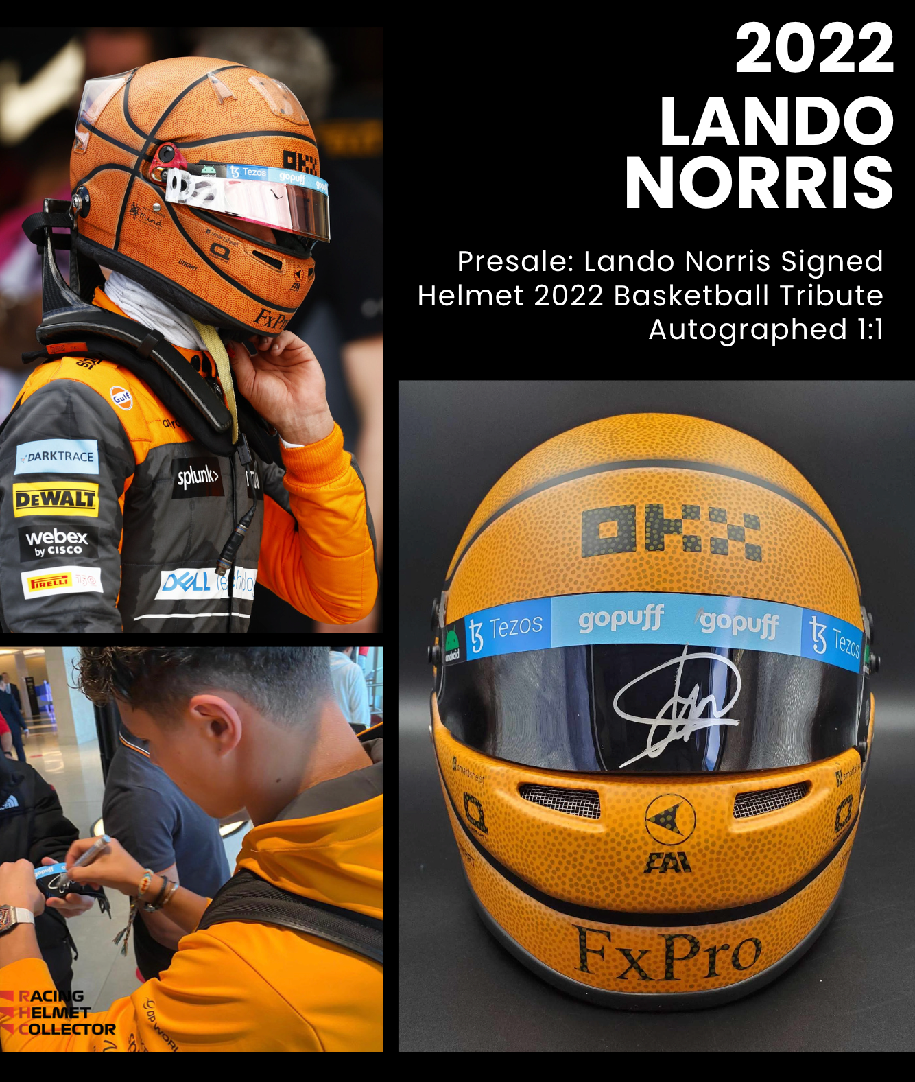 2022 Lando Norris Signed Helmet 2022 pre-orders