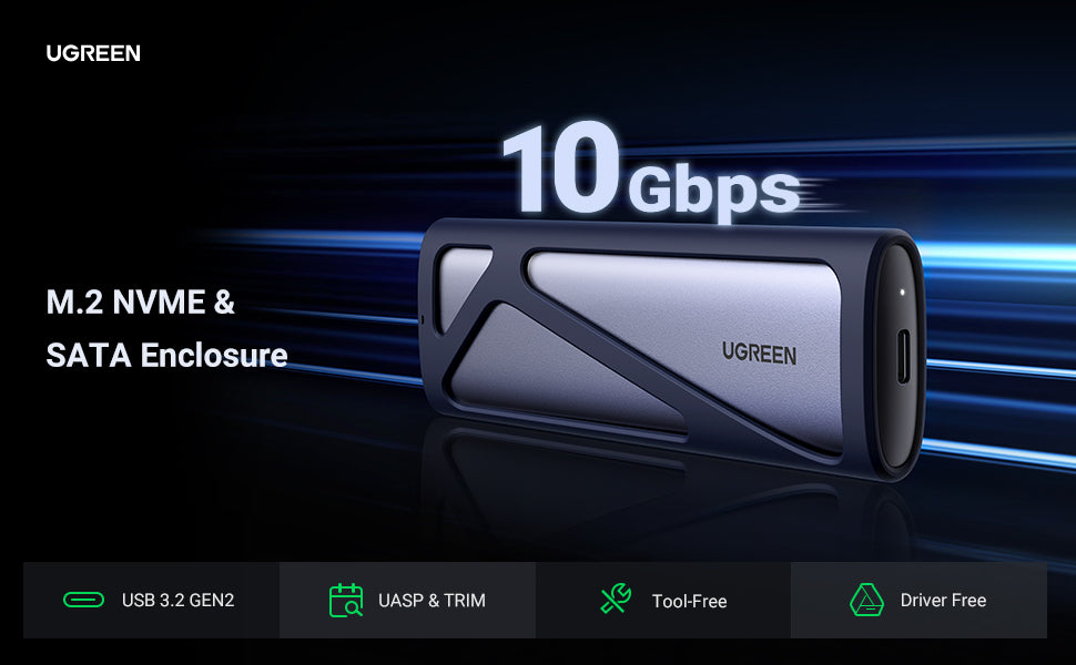 Test] Boitier Ugreen SSD M.2 NVMe SATA USB 3.2 Gen 2 - Ugeek