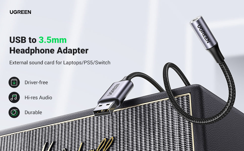 Carte Son Externe Adaptateur USB Audio vers 3,5mm UGREEN – Technival
