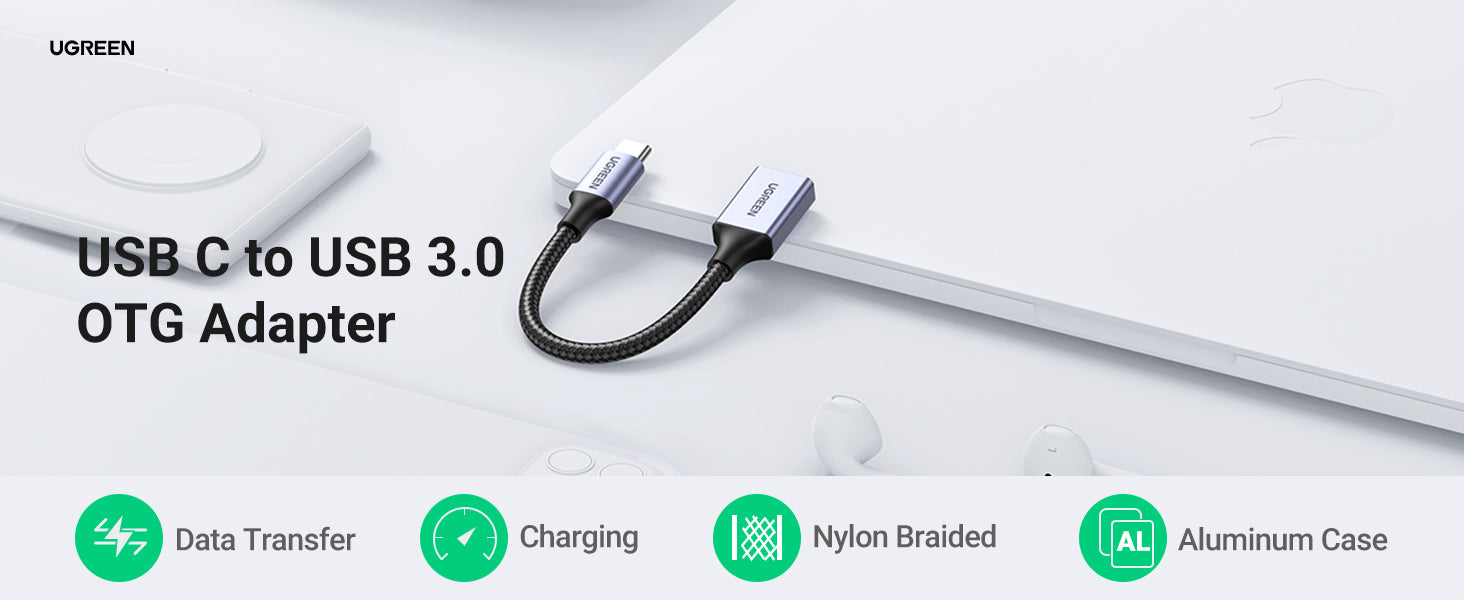 Adaptador UGREEN OTG USB-C a USB 3.0 hembra 15cm (30701) - Mesajil