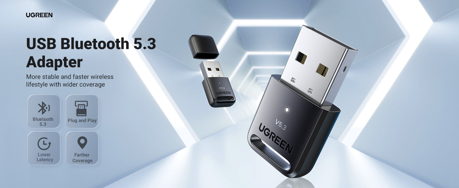  UGREEN Bluetooth Adapter for PC, 5.3 Bluetooth Dongle