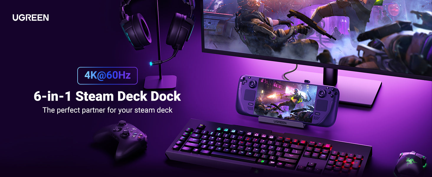 Ugreen Steam Deck Dock, USB C Docking Station