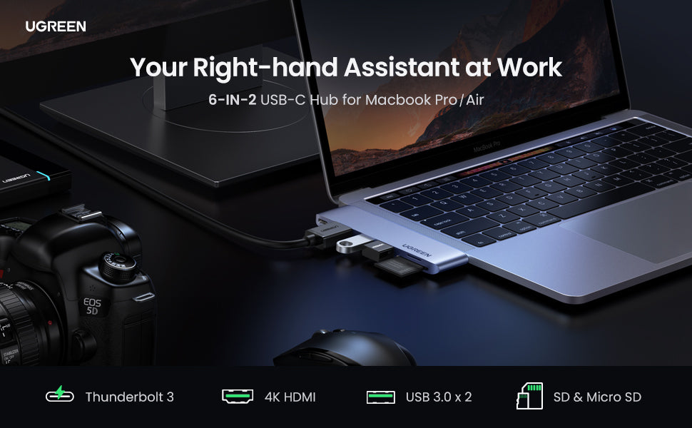træfning elasticitet sagde Ugreen 6-in-2 USB C Hub for MacBook Pro – UGREEN