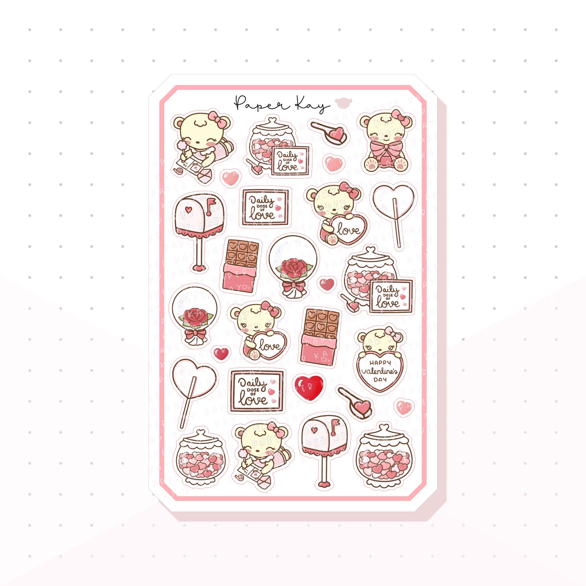 Love Letters Sticker Sheet | Valentine’s Day Bullet Journal Stickers