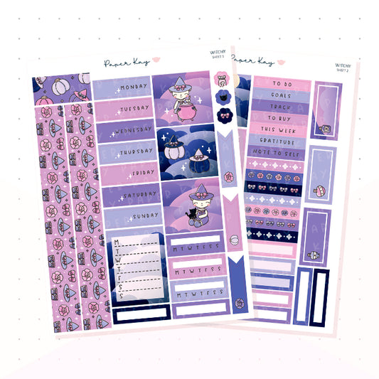 Witchy Planner Sticker Sheet *Witch Journal Stickers, Wicca Bullet Jou –  Lilactwist Designs