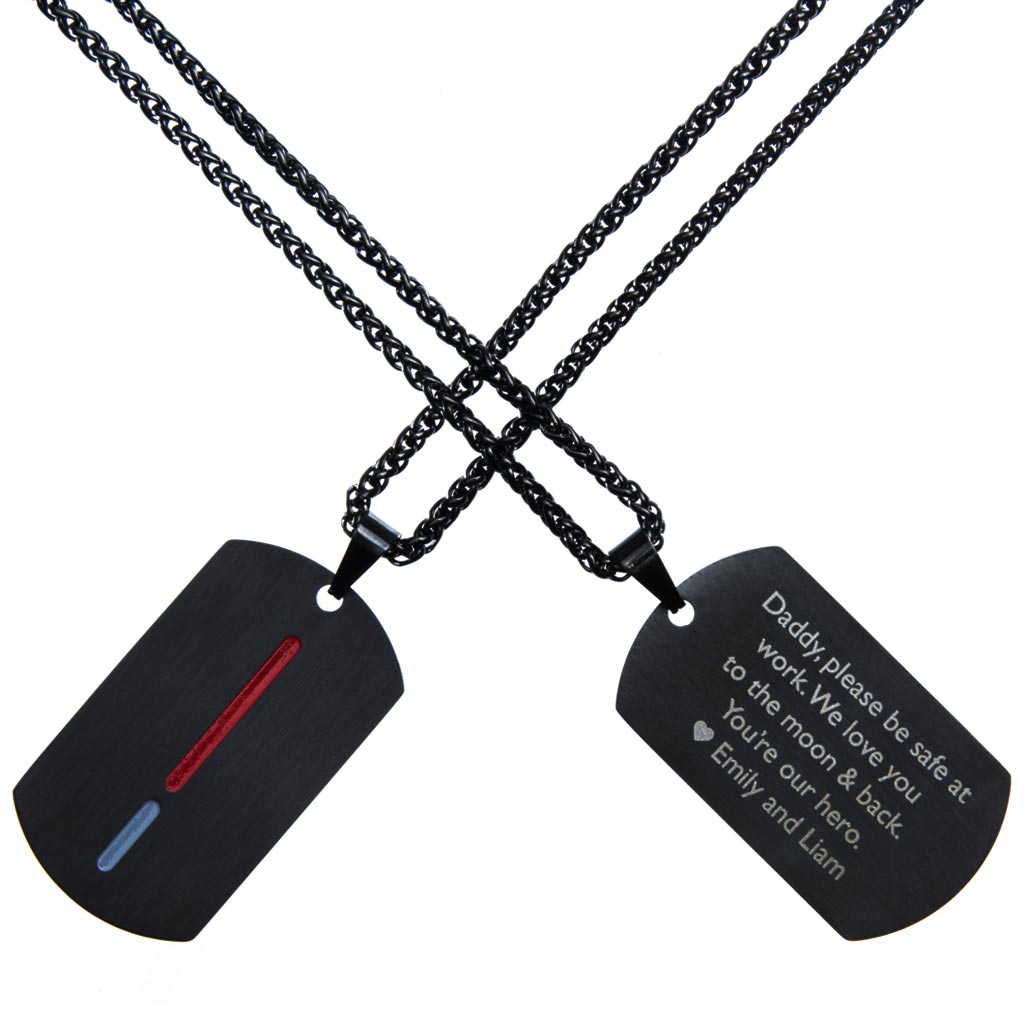 firefighter dog tag necklace