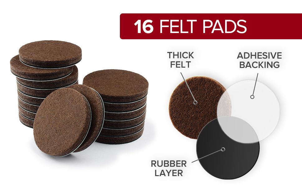 X-Protector Heavy-Duty Felt Furniture Sliders for Hardwood Floors 8 Pcs 4.75”