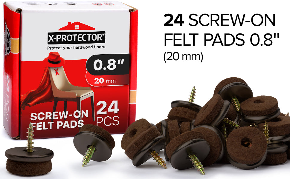 Screw-On Felt Furniture Pads