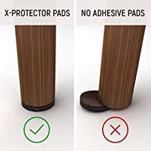 X-Protector Non Slip Furniture Pads for Hardwood Floors 60 PCS 1” - Round  Anti Slip Furniture Pads - Self-Adhesive Rubber Furniture Pads Non Slip 