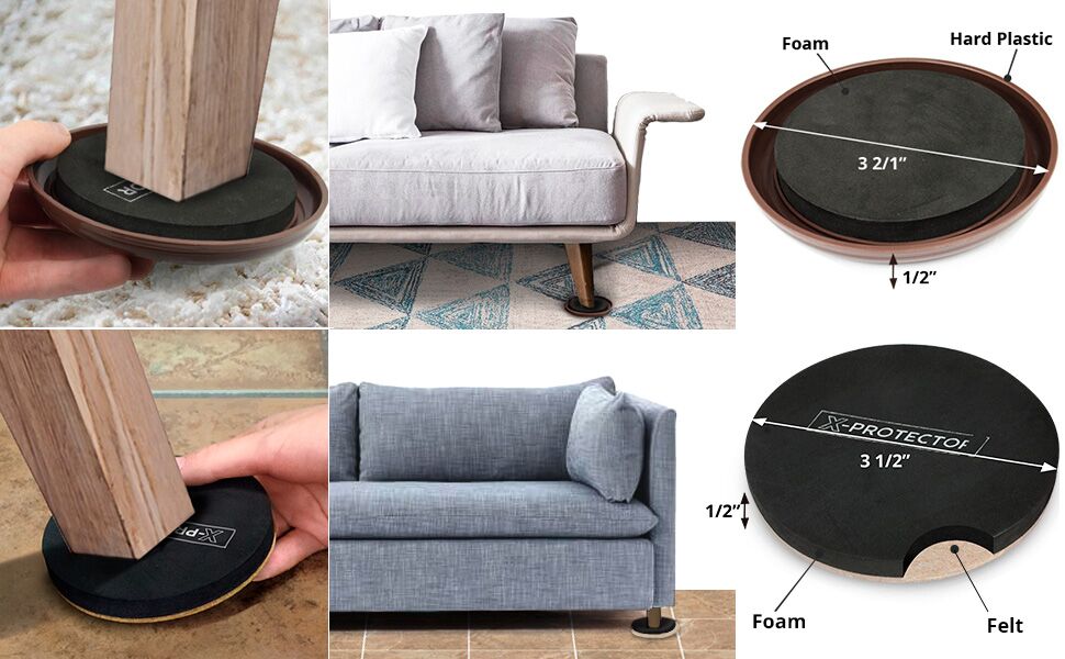 furniture leg carpet sliders x-protector