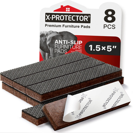 X-Protector Self-Adhesive Non-Slip Rubber Furniture Pads 8 Pcs 1” x 4”