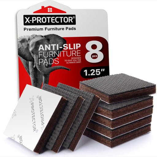 X-Protector Non-Slip Furniture Pads 48 pcs: 16 Square 2” & 32 Round 1”