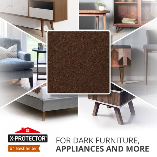 X-Protector Premium Two Colors Pack Furniture Pads 133 Piece! Felt Pads Furniture Feet Brown 106 + Beige 27 Various Sizes - Best Wood Floor