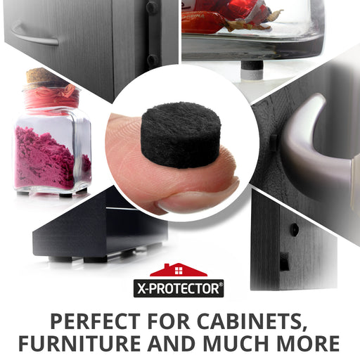 100 Pcs Ideal Beige Cabinet Door Bumpers by X-Protector