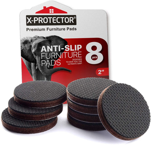 SlipToGrip Non Slip Furniture Pad Grippers - Stops Slide - Multi Size (8  Pads) - Make 4, 1, 2, etc.- Pre-Scored Multiple Sizes - 3/8 Felt Core 