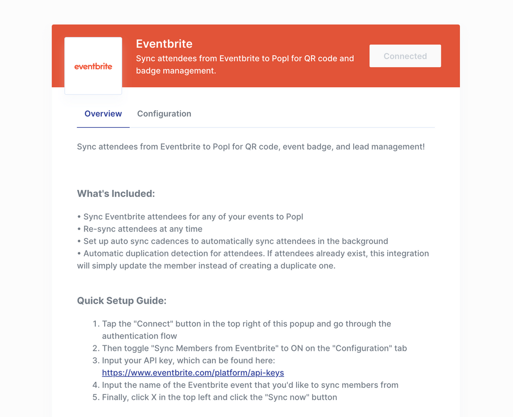 Popl Eventbrite Integration