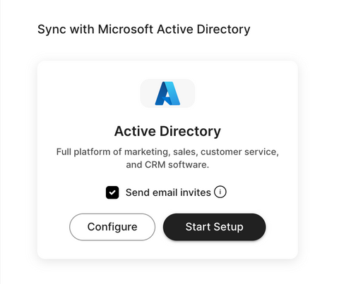 Azure Active Diretory configuration widget