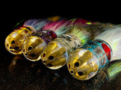 6 Abalone Shell Hawaii Bullet Game Fishing Trolling Lures Skirted