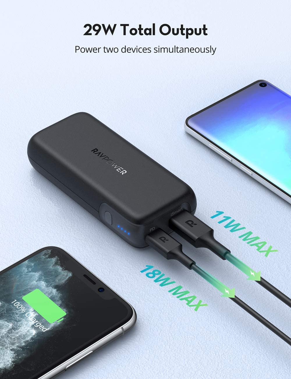 10000mAh Power Bank 20W USB C Portable Charger