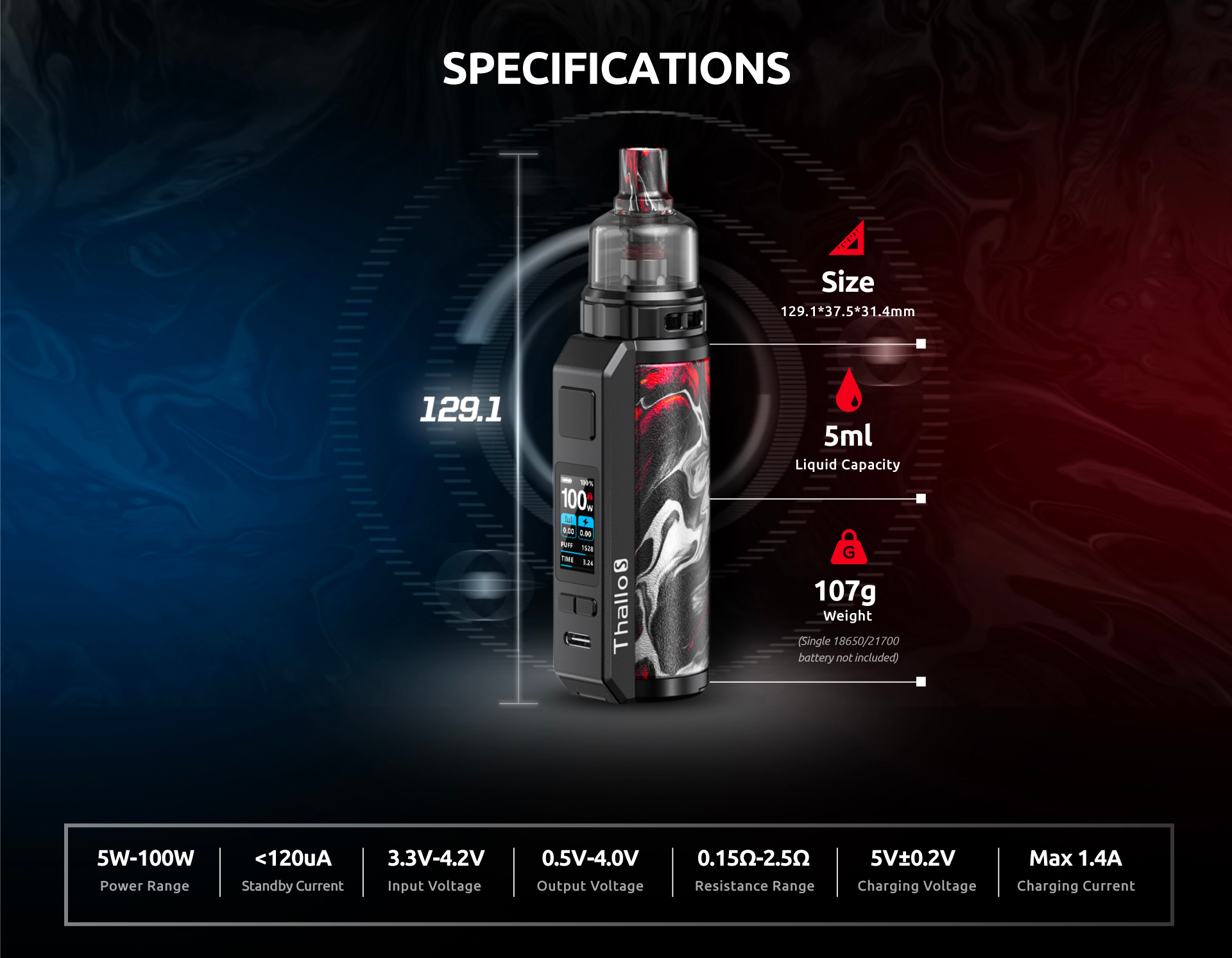 Smok Thallo-S 100W Pod Mod Kit