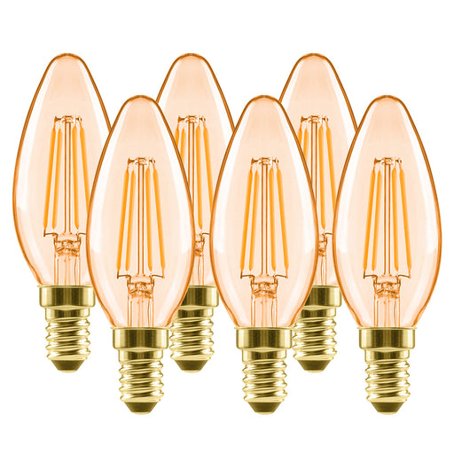 B11 Flame Tip LED Filament Bulbs, E26 Candelabra Base LVWIT 4.7W(60W  Equivalent), Dimmable 2700K Warm White