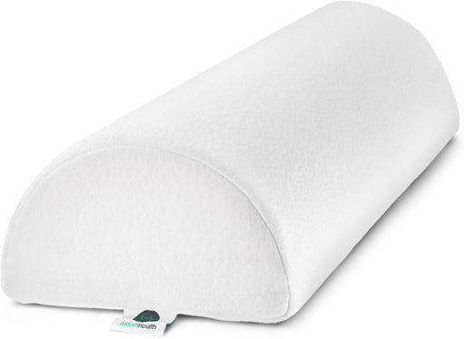 Bolster Pillow for Legs, Knees, Lower Back Memory Foam Half Moon Pillow  Semi Roll Pillow as