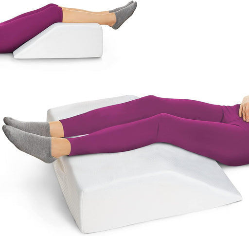 Double Leg Elevation Pillow Post Surgery Leg Pillow | Ankle Knee Surgery – Memory Foam Leg Rest Support Pillow for Injuries, Leg Pain, Hip, Knee