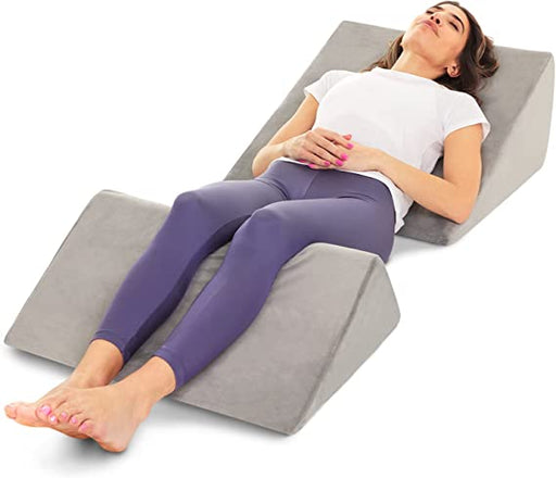 Abco Tech Leg Elevation Pillow w/Foam Top (Cooling Gel) - Leg Wedge Pillow  for Legs, Leg Wedges for Elevation, Leg Rest Relieves Back/Hip/Knee Pain