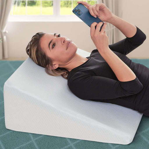 Restorology Leg Elevation Pillow for Sleeping - Supportive Bed Wedge Pillow  for Circulation, Swelling, Foot & Knee Discomfort