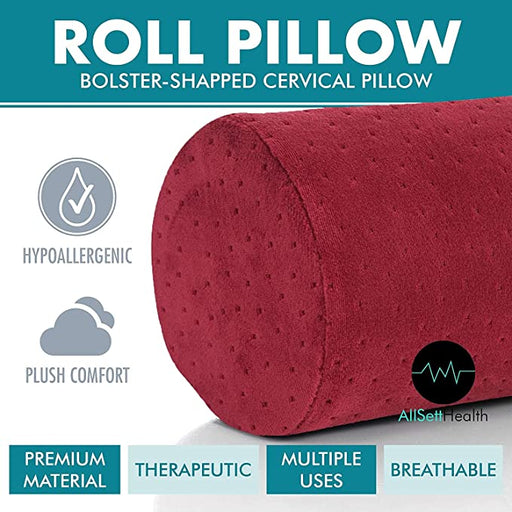 AllSett Health XXL Memory Foam Round Cervical Roll Cylinder Bolster Bo —  All Sett Health