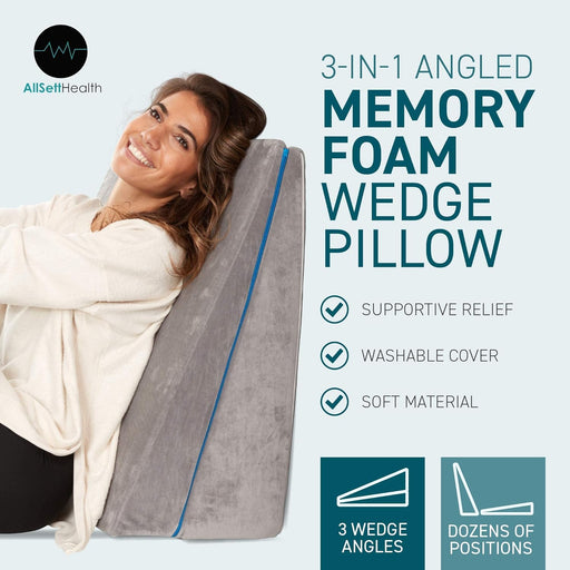 Bed Wedge Pillow – 2 Separate Memory Foam Incline Cushions, System